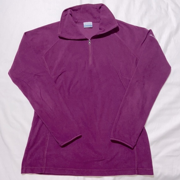 Columbia Tops - Columbia 1/4 Zip Plum Light Weight Fleece Pullover Size Large